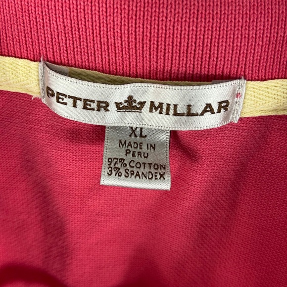 Peter Millar Crown Logo Short sleeve pink polo Xl - Picture 3 of 5